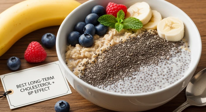 Chia Oatmeal Combination (Best Long-Term Cholesterol + BP Effect)