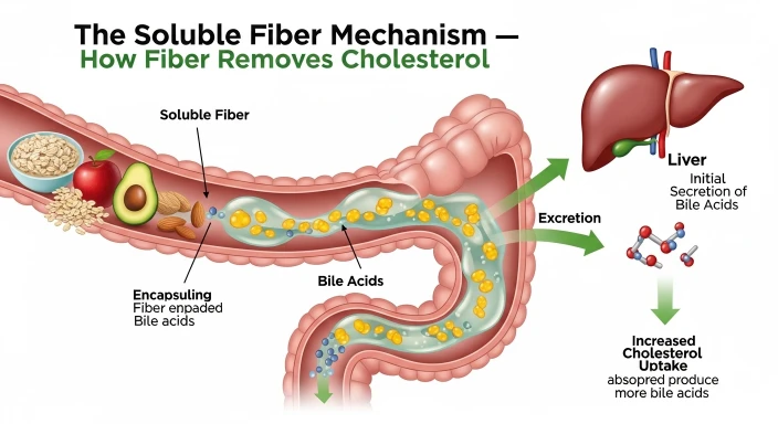 The Soluble Fiber Mechanism — How Fiber Removes Cholesterol