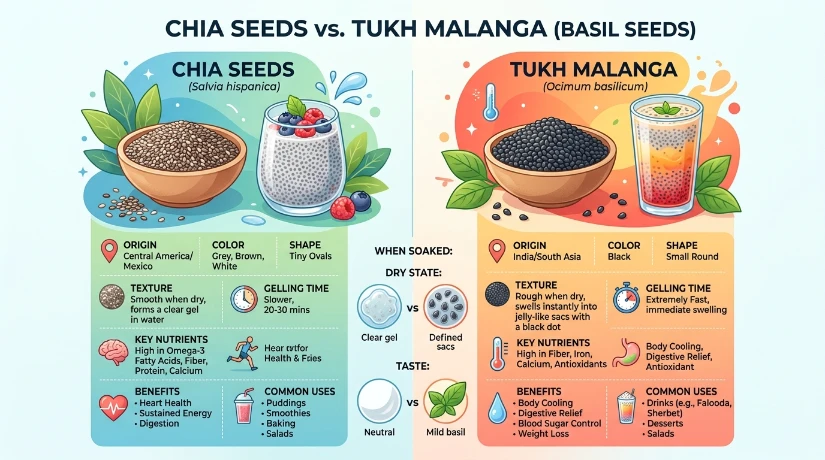 Chia Seeds vs basil seeds