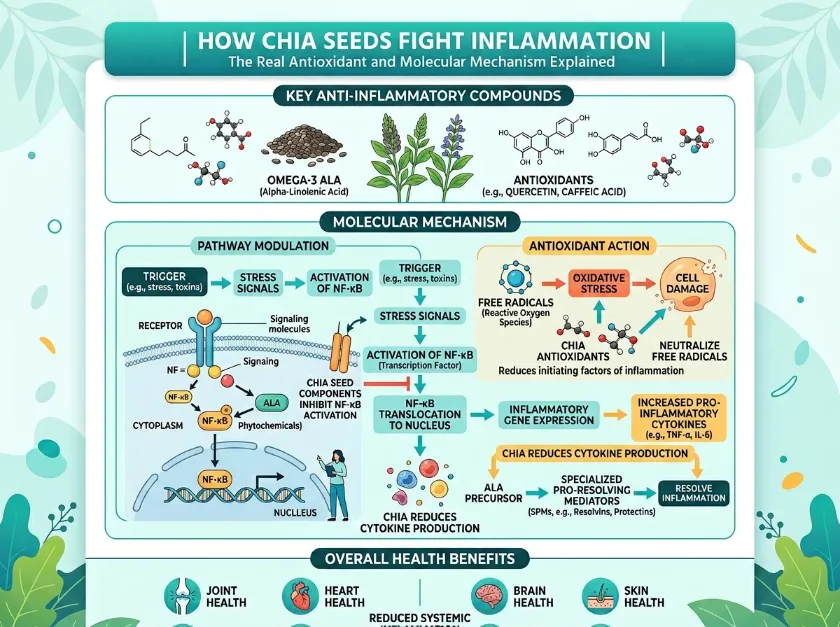 How Chia Seeds Fight Inflammation The Real Antioxidant and Molecular Mechanism Explained